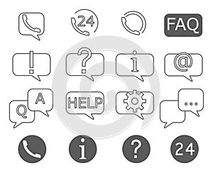 Simple Set of Help and Support Related Vector Line Icons.