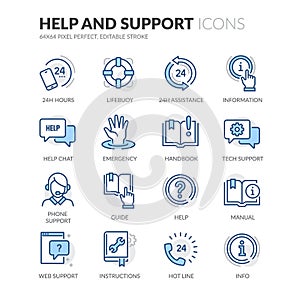 Line Help And Support Icons