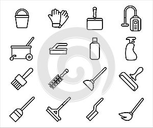 Simple Set of house cleaning equipment Related Vector icon graphic design. Contains such Icons as home, house, cleaning, tool,