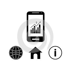 Simple set of mobile money related outline icons. Elements for mobile concept and web apps. Thin line vector icons for