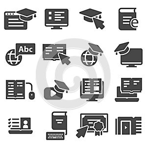 Simple Set of Online Education Related Vector Icons