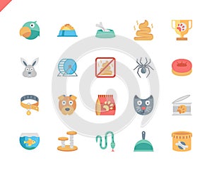 Simple Set Pen and Animal Flat Icons for Website