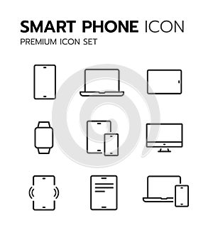 Simple Set of Personal Devices Related Vector Line Icons.