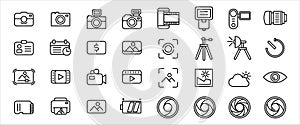 Simple Set of photography and video record Related Vector icon graphic design. Contains such Icons as digital camera, vintage old