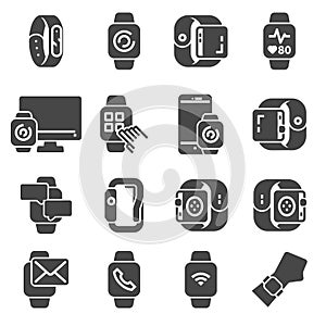 Simple Set of Smart watch icons. Vector illustration
