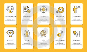 Simple Set of Team Work Related Vector Line Icons