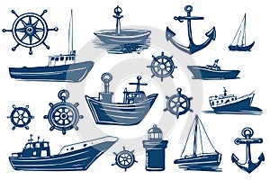 Simple Set Travel by Sea Related Vector Line Icons. Contains such Icons as Port, Cruise Liner