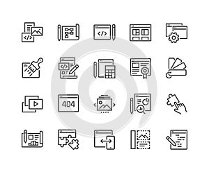 Line Web Development Icons