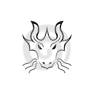 Simple shape face dragon logo design vector graphic symbol icon sign illustration creative idea