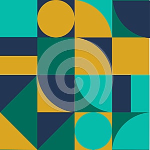Simple shapes geometric background yellow blue