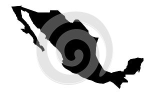 Simple only sharp corners map of Mexico vector drawing.