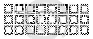 Simple sharp line abstract shape square border design set