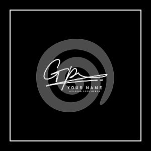 Simple Signature Logo for Alphabet GP - Handwritten Signature for Photography and Fashion Business