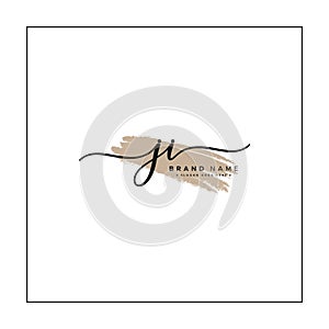 Simple Signature Logo for Alphabet JI - Signature for Photography and Fashion Business with Watercolor