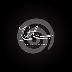 Simple Signature Logo for Alphabet OT - Handwritten Signature for Photography and Fashion Business