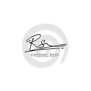 Simple Signature Logo for Alphabet RS - Handwritten Signature for Photography and Fashion Business
