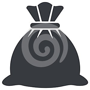 Simple Silhouette of a Closed Drawstring Bag