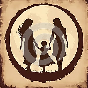 Simple silhouette for Mother\'s Day universally recognizable elegant image that evokes the essence of motherhood.