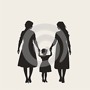 Simple silhouette for Mother\'s Day universally recognizable elegant image that evokes the essence of motherhood.