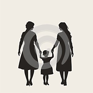 Simple silhouette for Mother\'s Day universally recognizable elegant image that evokes the essence of motherhood. photo