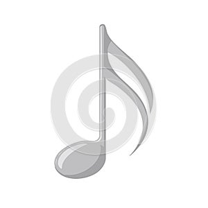 A Simple Silver Music Note Graphic, Musical Notation, Music Element Isolated