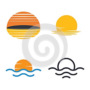 Simple Sinset Logo Template Icon