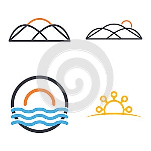 Simple Sinset Logo Template Icon