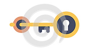 Simple Skeleton Key Access Icon, vector design Generative AI