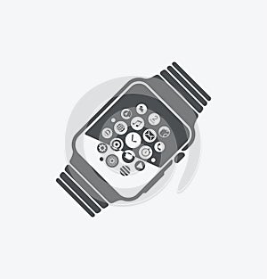 Simple smart watch icon on white background. Simple smart watch icon. eps8.