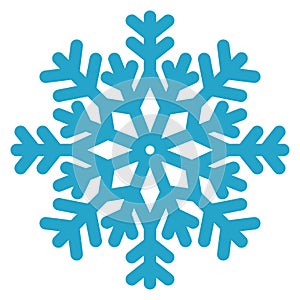 Simple snowflake icon isolated on white background