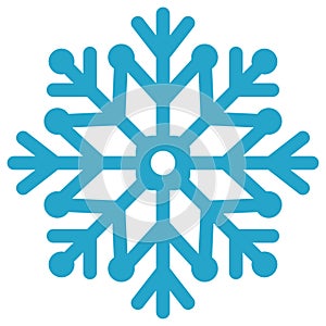 Simple snowflake icon isolated on white background