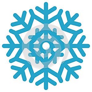 Simple snowflake icon isolated on white background