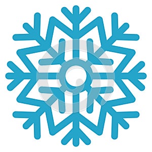 Simple snowflake icon isolated on white background