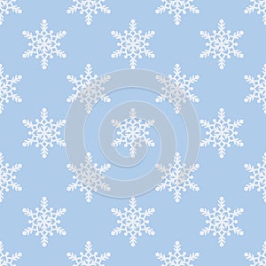 Simple snowflake seamless vector repeat pattern design, endless repeating wallpaper for the winter holidays