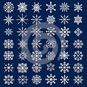 Simple Snowflake Vector Icon Set In John Hejduk Style photo