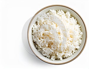Simple Soft White Rice Served in an Isolated Bowl for a Clean Presentation