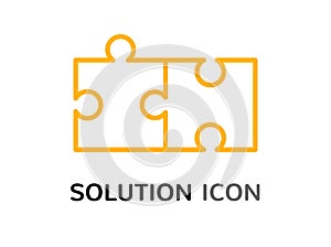 Simple solution puzzle concept, solving problem assemble icon design