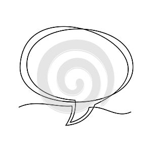 Simple Speech Bubbles for Communication and Dialogue. One line and a continuous line icon