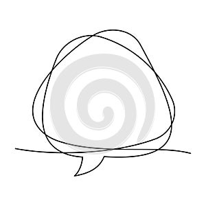 Simple Speech Bubbles for Communication and Dialogue. One line and a continuous line icon