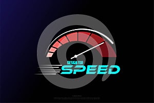 Simple Speed Speedometer for Racing Car Auto Sport Logo Design Vector