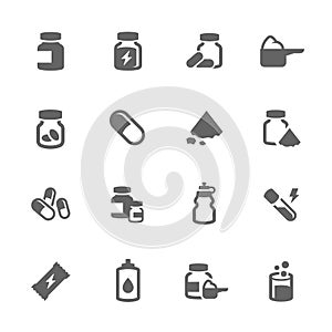 Simple Sport Supplements Icons