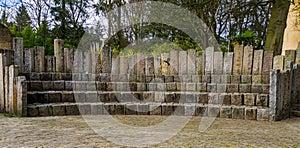 Simple staircase stand, stone seats for the public, outdoor tribune