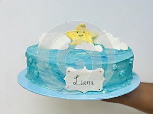 Simple Star Birthday Cake For Baby