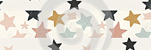 Simple star shapes in muted tones, arranged in a subtle and minimalist pattern