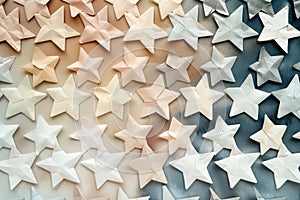 Simple star shapes in muted tones, arranged in a subtle and minimalist pattern