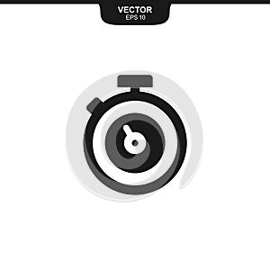 Simple stop watch icon vector
