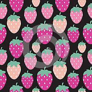 Simple Strawberry Seamless Pattern Background Vector