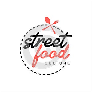 Simple street food logo badge template