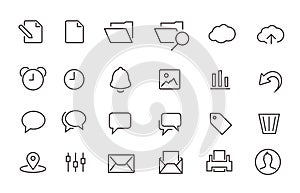 Simple Stroked document icon set