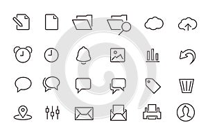 Simple Stroked document icon set photo